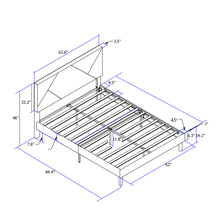 Load image into Gallery viewer, Queen Size Upholstered Platform Bed Frame Wood Slat Support - Gray
