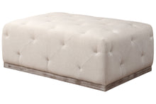 Load image into Gallery viewer, Velvet Tufted Cocktail Ottoman - Ivory / Brown
