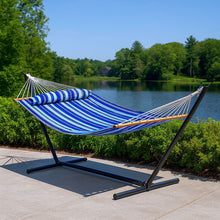 Load image into Gallery viewer, Light Striped Double Hammock - Blue
