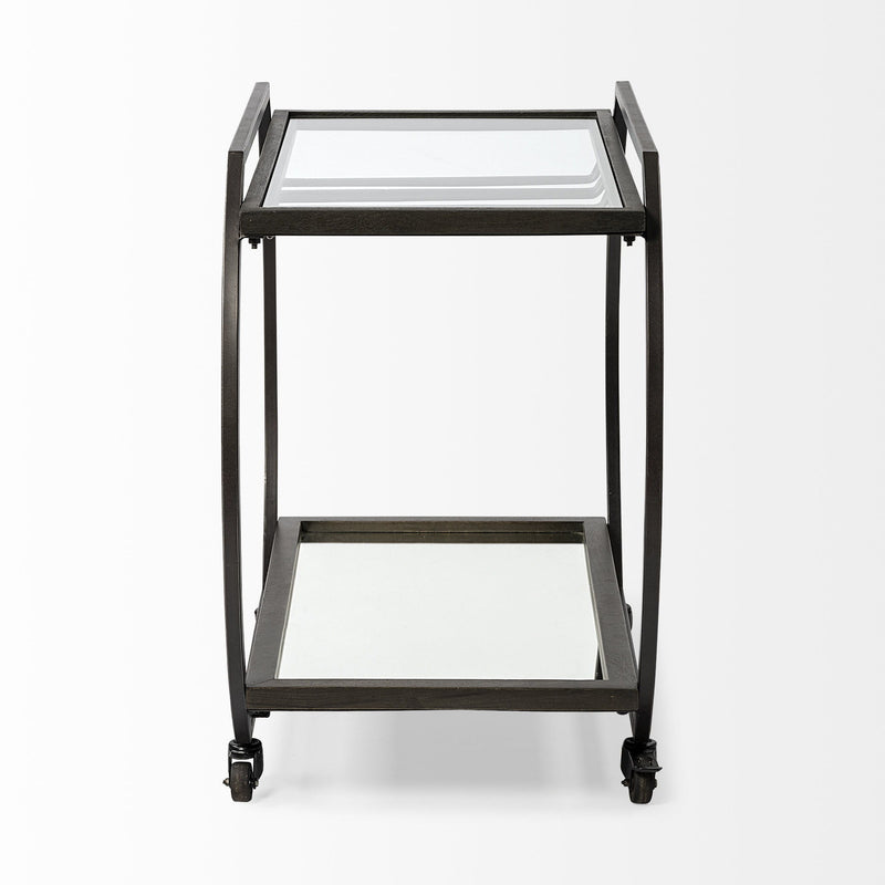 Rolling Kitchen Cart With Storage - Black / Gunmetal