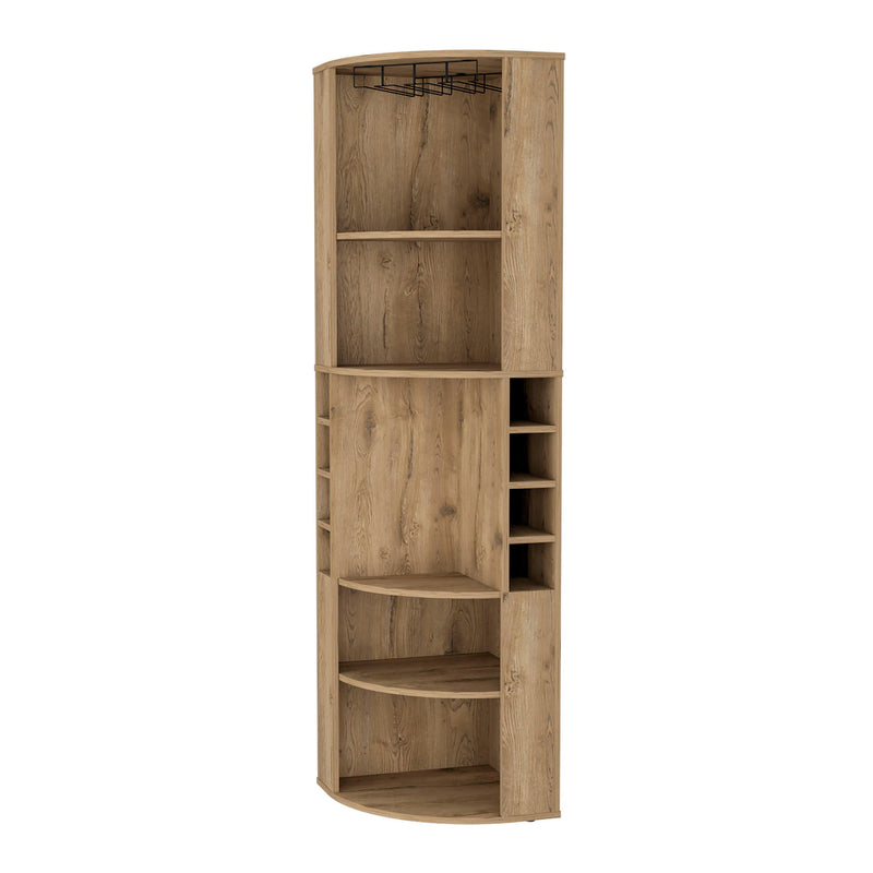 71" Wood Corner Bar Cabinet - Natural