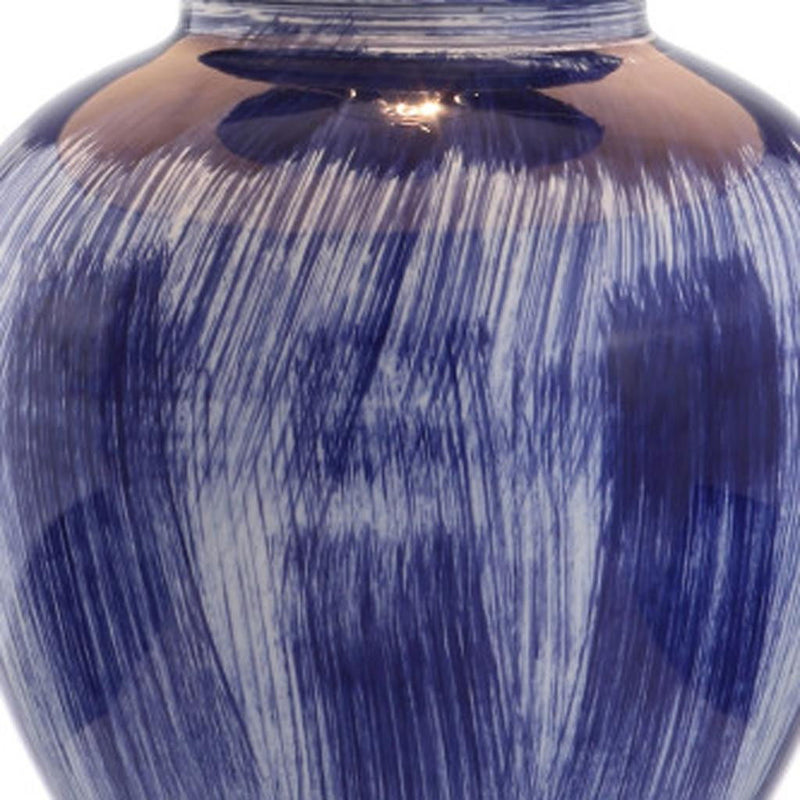 Urn Table Lamp With Drum Shade - Blue