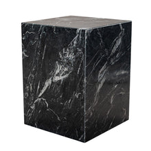 Load image into Gallery viewer, 20" Marble Square Block End Table - Black
