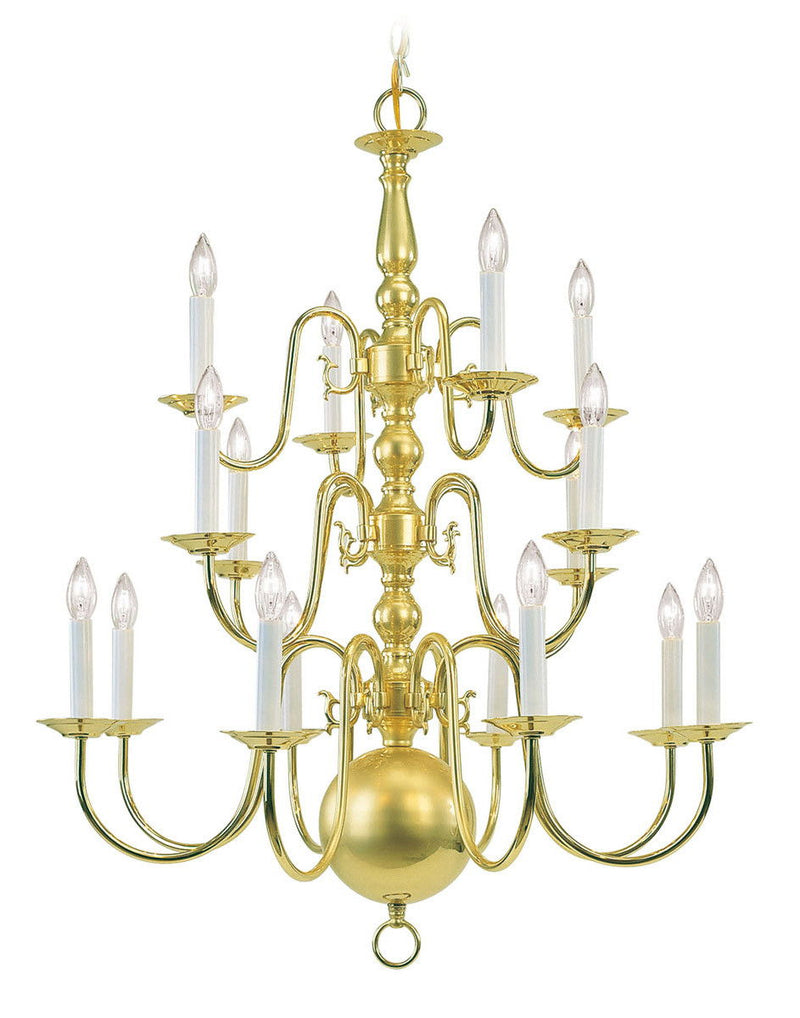 33'' Multi Light Dimmable Chandelier With Shades - Brass