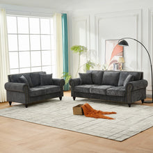 Load image into Gallery viewer, Modern 3 And 2 Seater Sofa With Rolled Arms, Tufted Upholstered Couch
