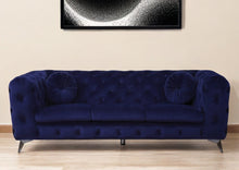 Load image into Gallery viewer, Velvet Sofa &amp; Silver Legs - Blue

