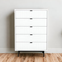 Load image into Gallery viewer, Solid Wooden Five Drawer Chest - White
