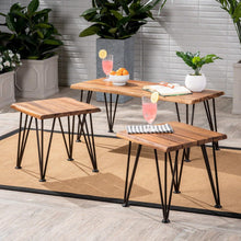 Load image into Gallery viewer, Zion - Outdoor Industrial Iron And Coffee Table - Teak
