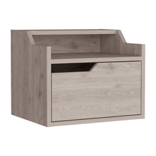 Load image into Gallery viewer, 13" One Drawer Faux Wood Floating Nightstand - Gray
