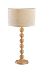 Load image into Gallery viewer, Solid Wood Candlestick Table Lamp With Off-White Drum Shade - Brown
