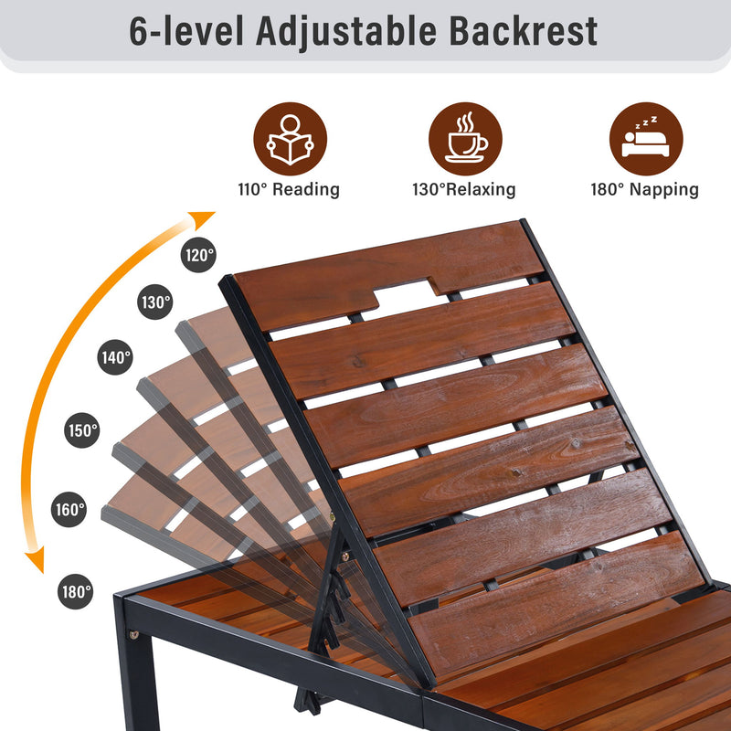 Outdoor Chaise With Adjustable Backrest