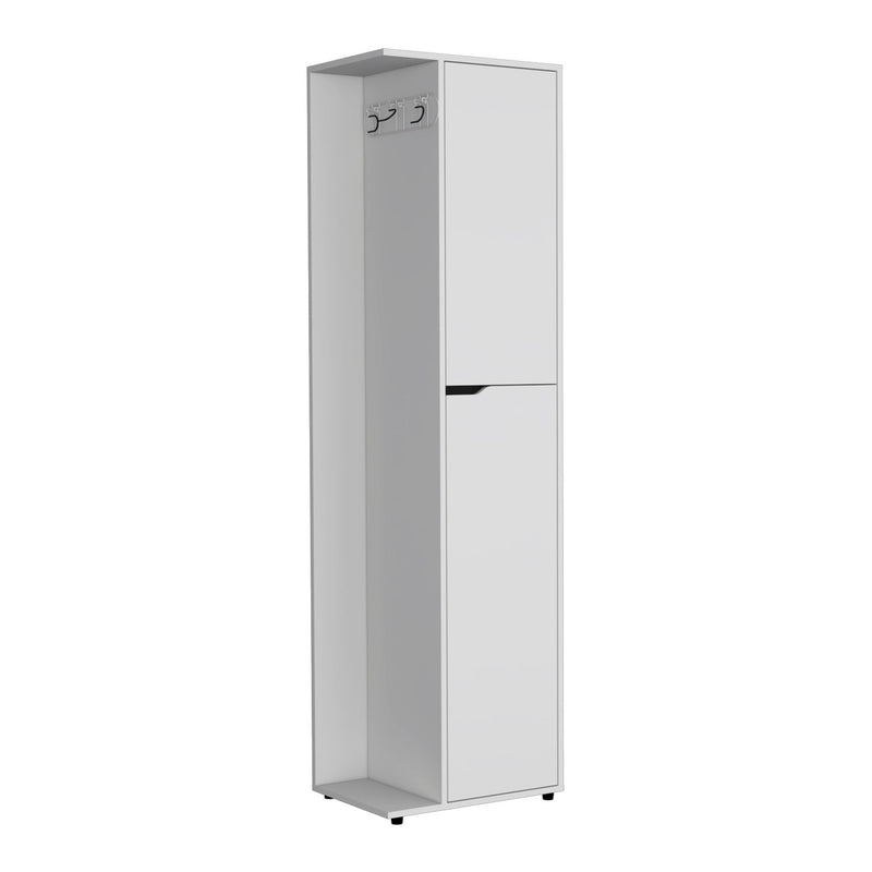71" Wood Accent Cabinet With Two Doors - White