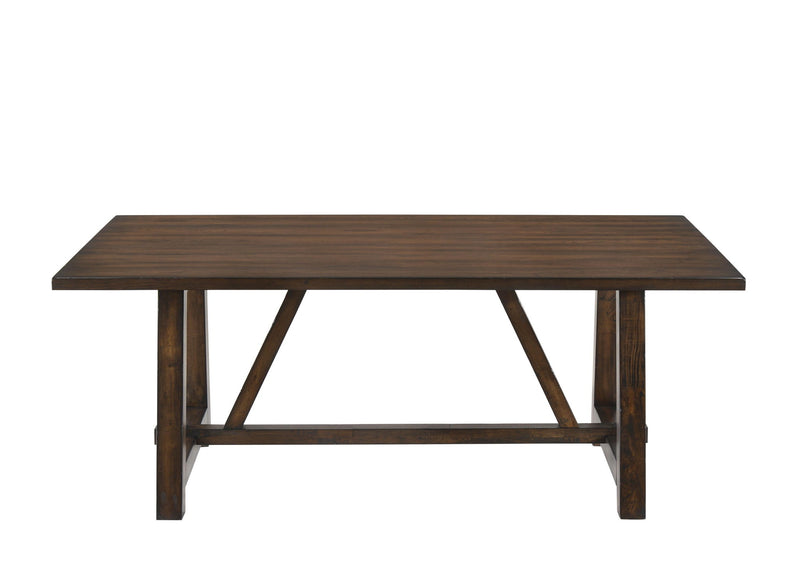 72" Wood Trestle Base Dining Table - Oak