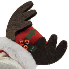 Load image into Gallery viewer, Dog Christmas Figurine - White / Red / Brown
