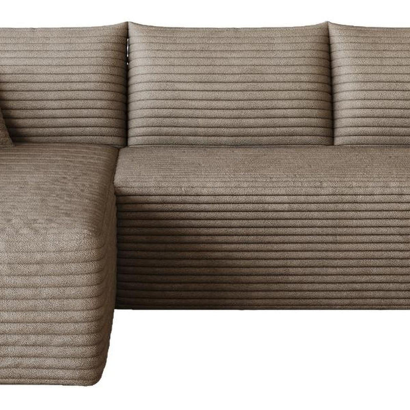 Corduroy Modular L Shaped Sofa And Chaise Sectional (762665) - Camel