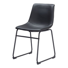 Load image into Gallery viewer, Upholstered Back Faux Leather Dining Side Chairs (Set of 2) - Black
