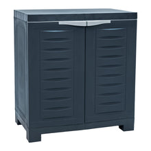 Load image into Gallery viewer, 26" Heavy Duty Plastic Two Door Utility Cabinet - Dark Gray
