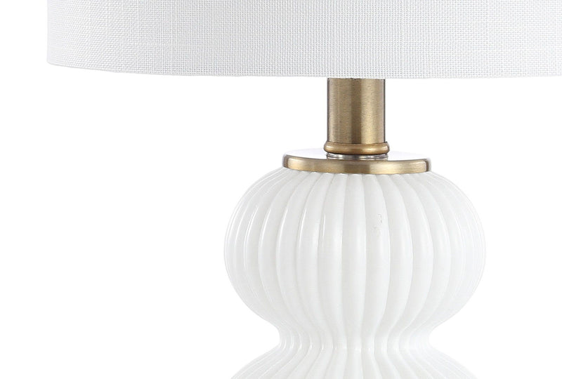 Globe Globe Lamp With Drum Shade - White