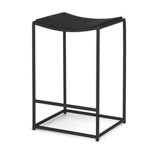 Load image into Gallery viewer, 26" Transitional Solid Wood And Iron Backless Counter Height Bar Chair - Black
