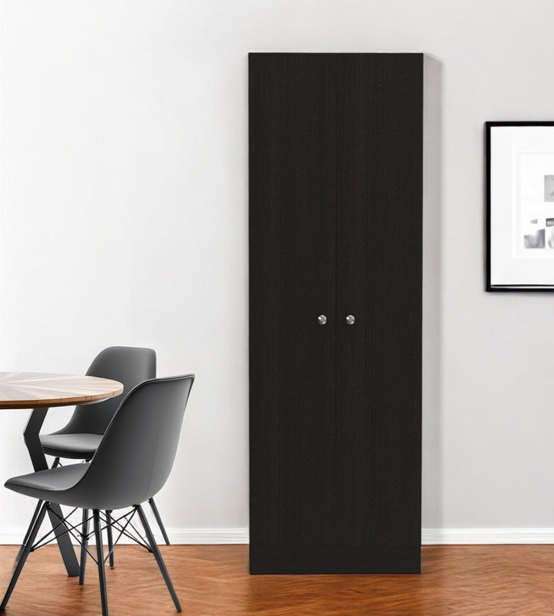 71" Wood Pantry Or Storage Closet - Black