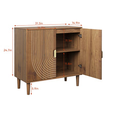 Load image into Gallery viewer, Buffet Cabinet With Line Groove Design, Sideboard Buffet Cabinet With Storage, Multifunctional Accent Cabinet For Living Room, Entryway, Hallway, Office, Kitchen - Brown
