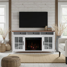 Load image into Gallery viewer, Fireplace TV Stand Console &amp; Fixed Shelves
