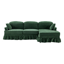 Load image into Gallery viewer, Cloud Sofa With Removable Ruffled Skirt With Ottoman And Flared Arms
