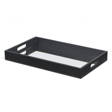 Load image into Gallery viewer, Shagreen Tray With Beveled Mirror - Black
