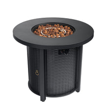 Load image into Gallery viewer, Propane Round 40000Btu Fire Pit Table - Black
