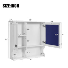 Load image into Gallery viewer, Wall Mounted Mirror Medicine Cabinet, Bathroom Storage With Doors And Open Shelves

