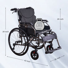 Load image into Gallery viewer, Premium Foldable Transport Wheelchair For Adults
