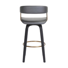 Load image into Gallery viewer, 31" Faux Leather Swivel Bar Height Bar Chair - Gray And Black

