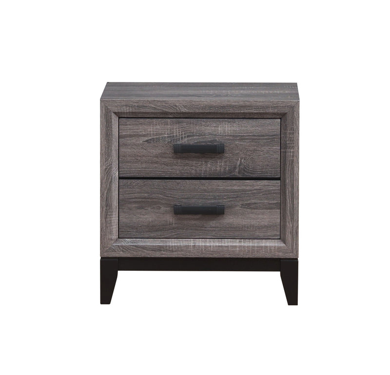 25" Two Drawer Nightstand - Gray