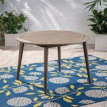 Load image into Gallery viewer, Round Outdoor Patio Table With Slatted Top - Gray
