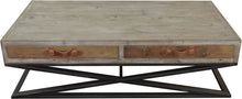 Load image into Gallery viewer, Rustic Handcrafted Wood And Iron Coffee Table - Natural
