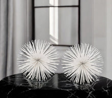 Load image into Gallery viewer, Decorative Spiky Sphere Tabletop Sculpture (Set of 2) - White
