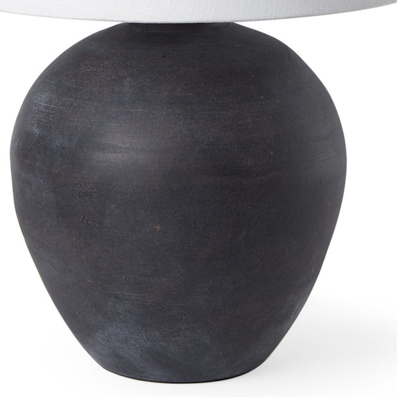 Novelty Bedside Lamp With Drum Shade - Black / White