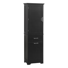 Load image into Gallery viewer, Tall Freestanding Bathroom Storage Cabinet With Adjustable Shelf And 2 Drawers

