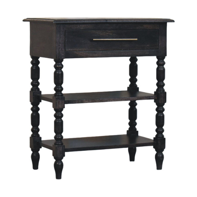 Solid Wood Wood End Table With Drawer Shelf (719330) - Brown