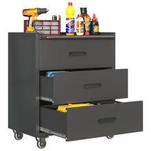 Load image into Gallery viewer, Heavy Duty Metal Storage Cabinet With Wheels 3 Drawer Tool Cabinet For Garage, Office, And Home Organizer Solutions
