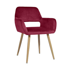 Load image into Gallery viewer, Velvet Arm Chair - Fuchsia And Brown
