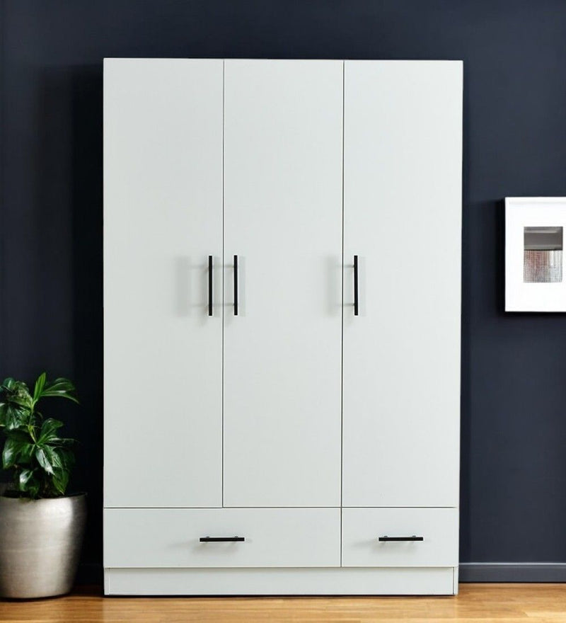 71" Three Door Two Drawer Combo Dresser - White