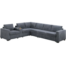 Load image into Gallery viewer, Modern Style L-Shape Sectional Set, USB Ports, Cup Holder
