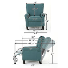 Load image into Gallery viewer, Wide Manual Standard Recliner - Teal
