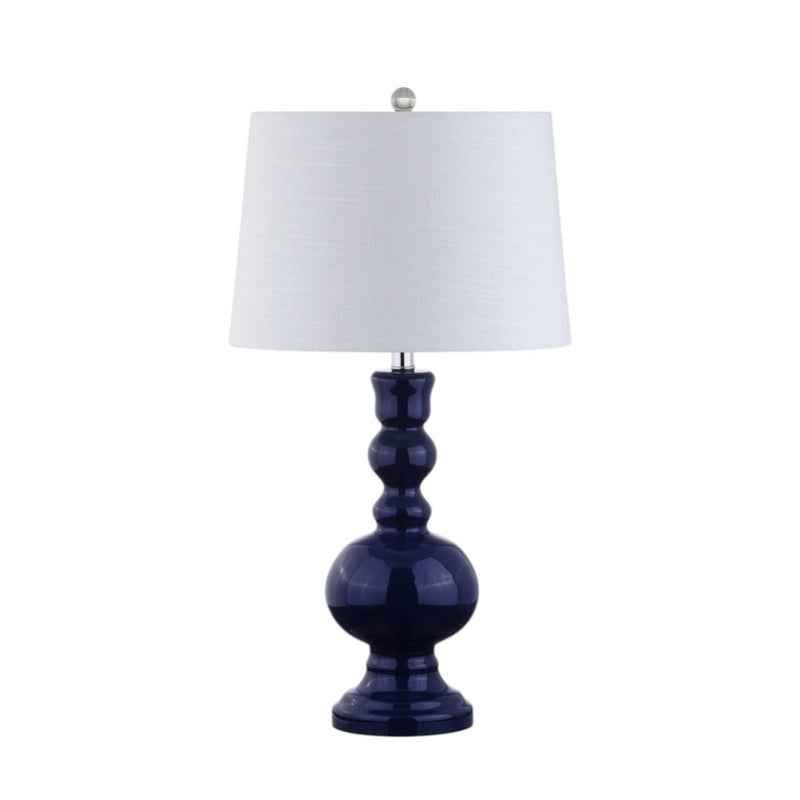 Novelty Table Lamps With Drum Shades (Set of 2) - Navy Blue