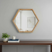 Load image into Gallery viewer, 21" Hexagon Framed Accent Mirror - Brown
