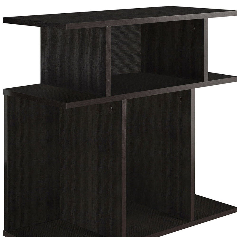 Wood End Table With 6 - Brown