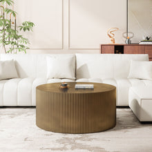 Load image into Gallery viewer, Modern Wave Stripe Round Coffee Table With Spacious Top

