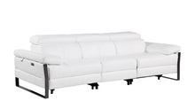 Load image into Gallery viewer, Top Grain Leather Reclining Metal USB Sofa (720328) - White
