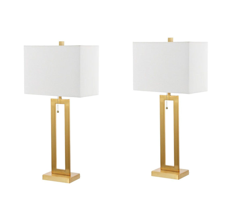 Table Lamps With Shades (Set of 2) - Brass